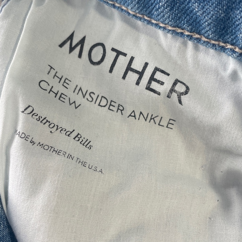 MOTHER The Insider Distressed Light Blue Straight-Leg Jeans Size 25 - Picture 15 of 15